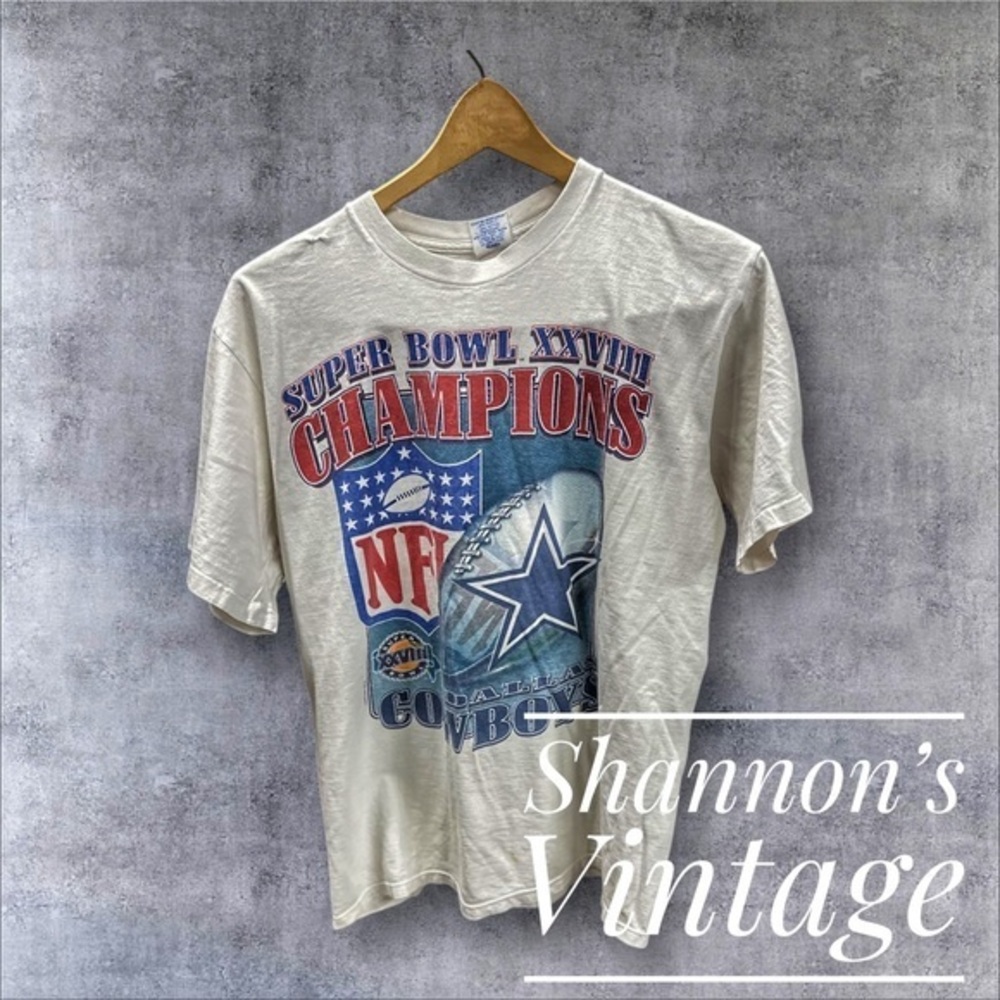 Starter Dallas Cowboys VNTG made in USA sz Medium Super Bowl 28 Tee A34